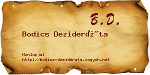 Bodics Dezideráta névjegykártya